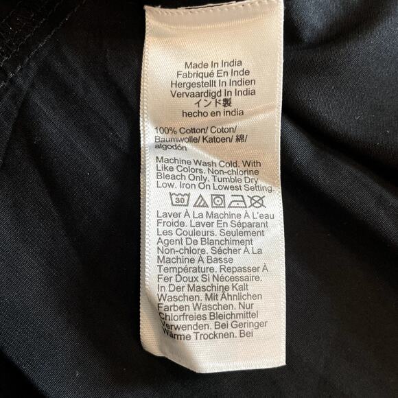 J.Crew Delilah Mini Dess Cotton Poplin Short Sleeves Vacation CJ494 Black FLAW L - Picture 16 of 16